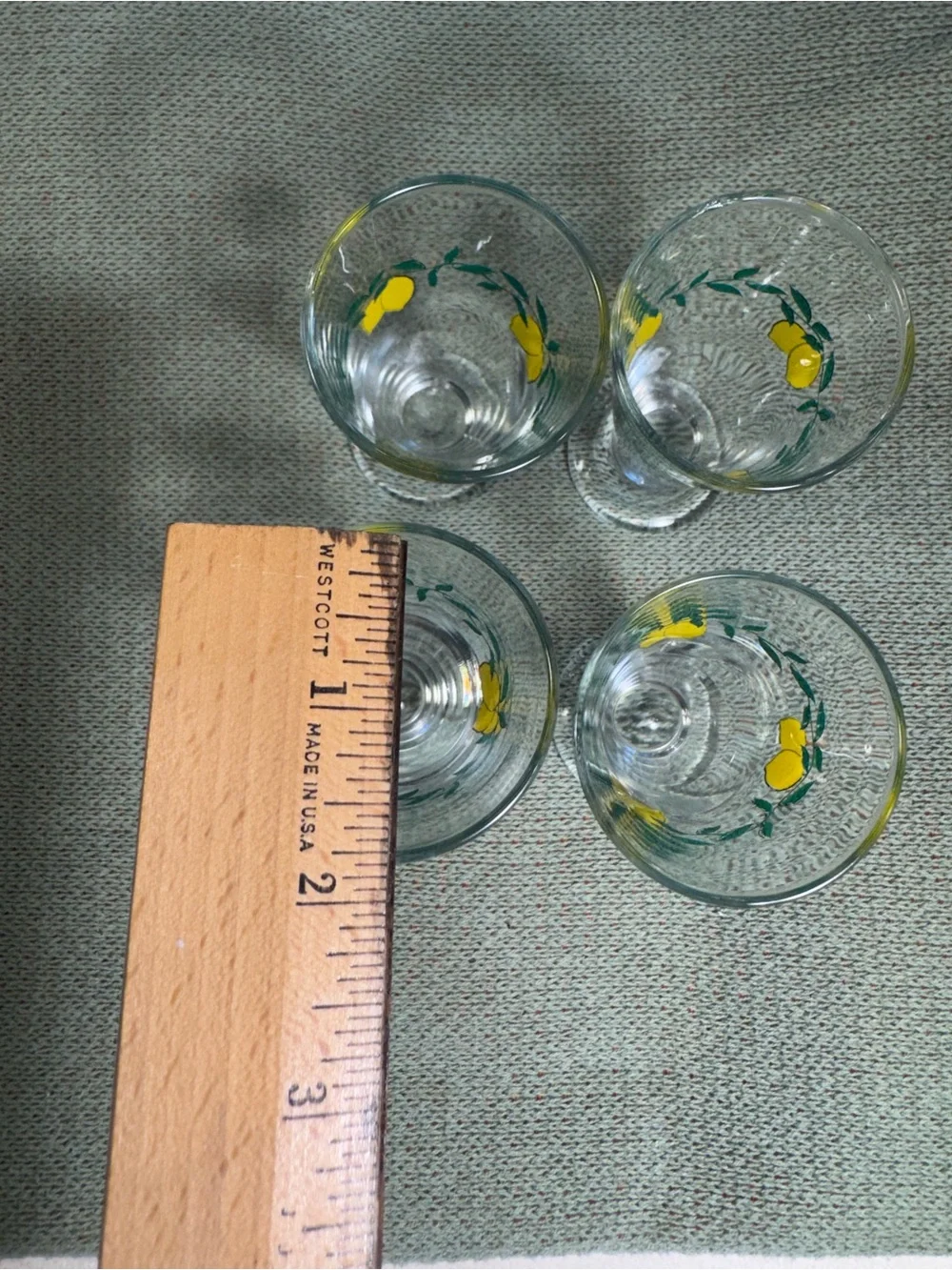 Vintage Tessora Italian Footed Lemon Shot Glasses - Set of 4